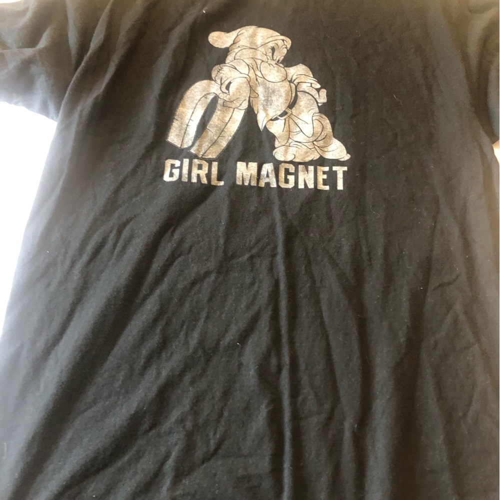 Walt Disney World Black Tee with Grumpy ‘Girl Magnet' Graphic